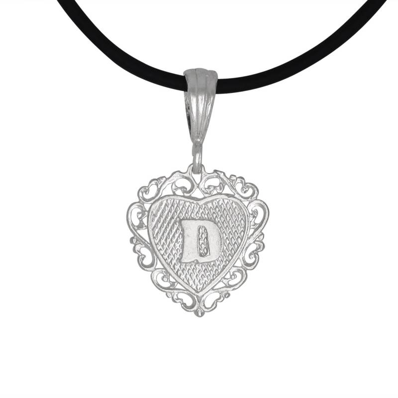 sterling Silber 925 "D" Initial Herzförmigen Anhänger | Hergestellt in Usa von EJewelryPlus