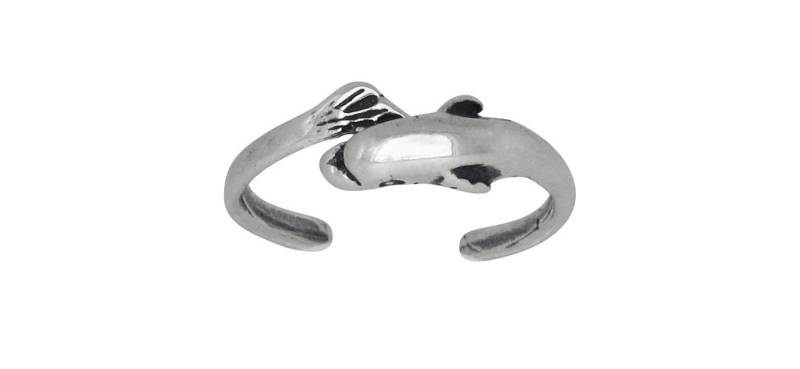 sterling Silber 925 Dolphin Zehenring Größenverstellbar | Hergestellt in Usa von EJewelryPlus