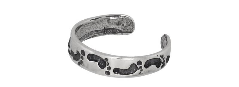 sterling Silber .925 Feet Prints Zehenring Größe Verstellbar | Hergestellt in Den Usa von EJewelryPlus