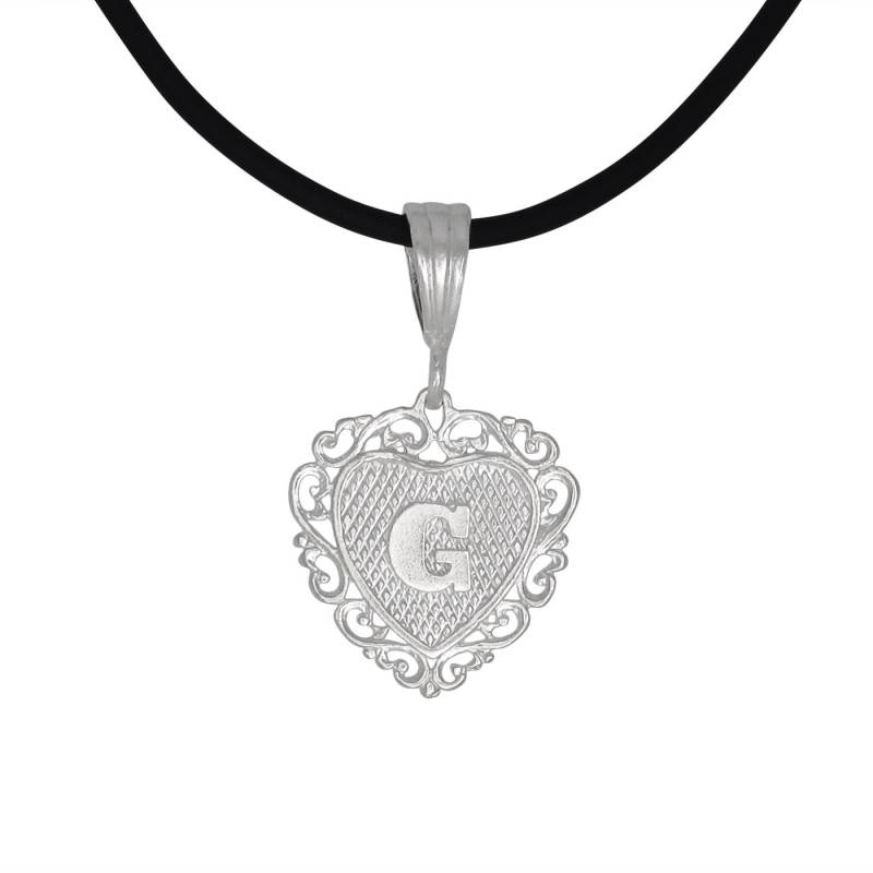 sterling Silber 925 "G" Initial Herzförmigen Anhänger | Hergestellt in Usa von EJewelryPlus