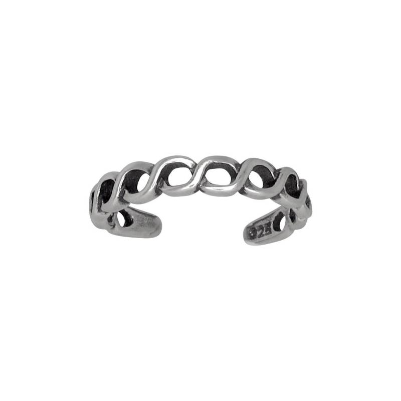 sterling Silber 925 Geflochten Zehenring Größenverstellbar | Hergestellt in Usa von EJewelryPlus