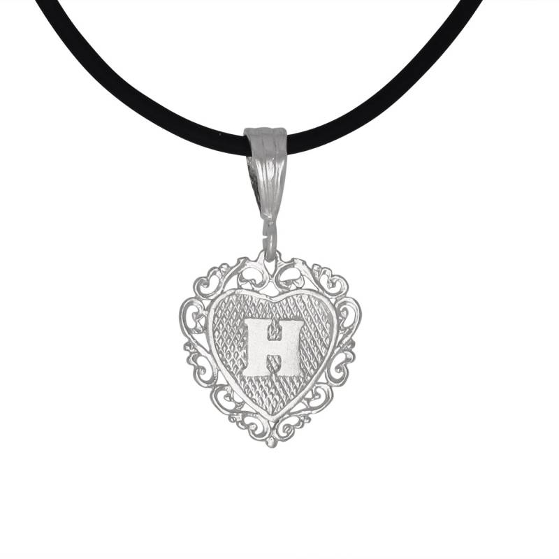 sterling Silber 925 "H" Initial Herzförmigen Anhänger | Hergestellt in Usa von EJewelryPlus