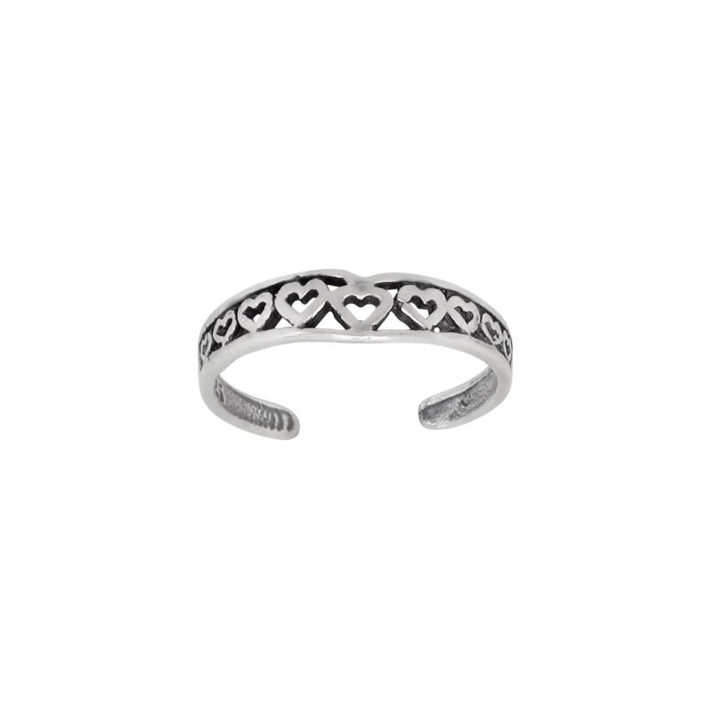sterling Silber 925 Herz, Herz-Form-Zehenring Größenverstellbar | Hergestellt in Usa von EJewelryPlus