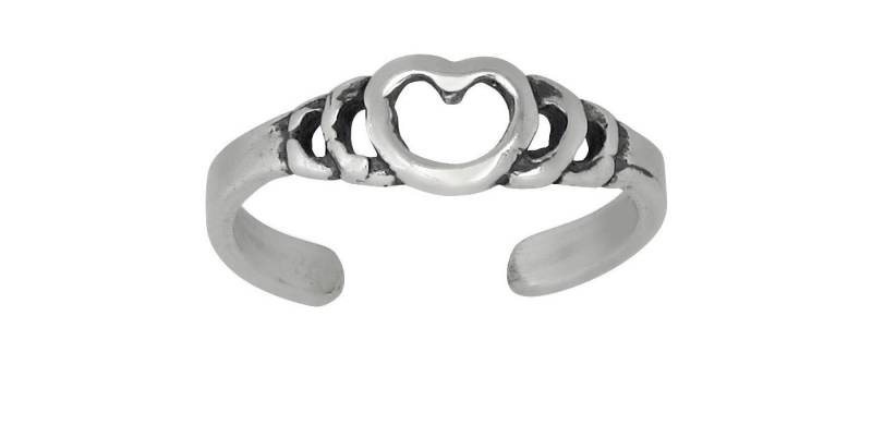 sterling Silber 925 Herz Zehe Ring Größe Verstellbaren, Oxidiert | Hergestellt in Usa von EJewelryPlus