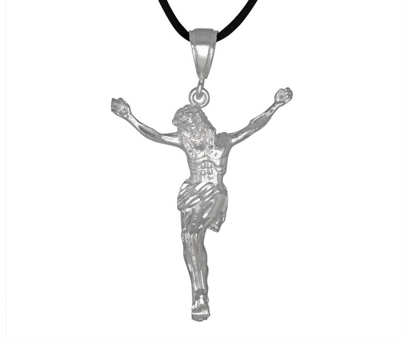 sterling Silber 925 Kruzifix Jesus Ohne Kreuz Diamant Geschnitten Charmehalskette | Hergestellt in Usa von EJewelryPlus