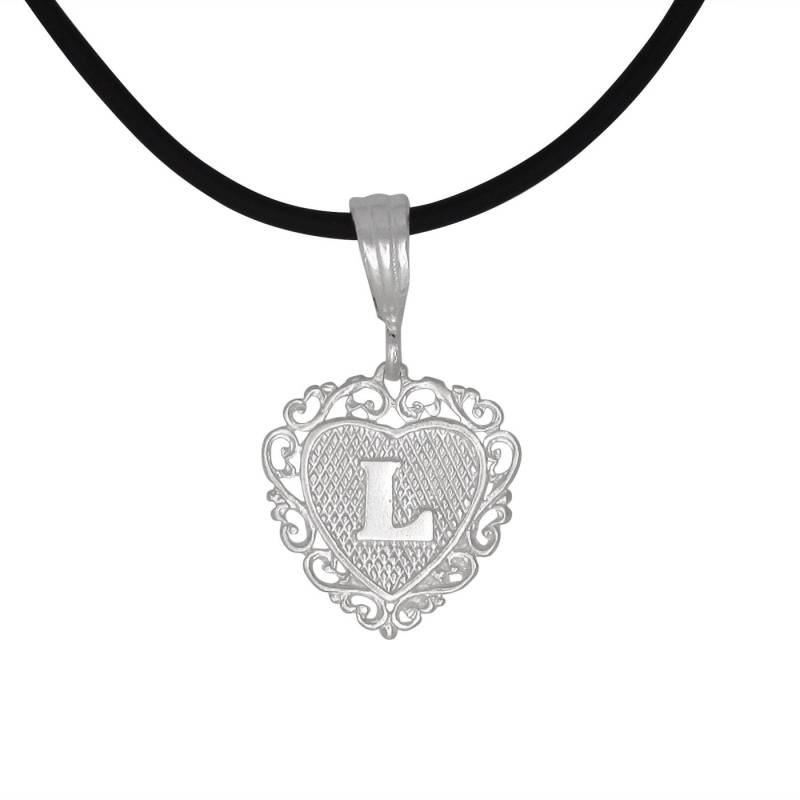 sterling Silber 925 "L" Initial Herzförmigen Anhänger | Hergestellt in Usa von EJewelryPlus