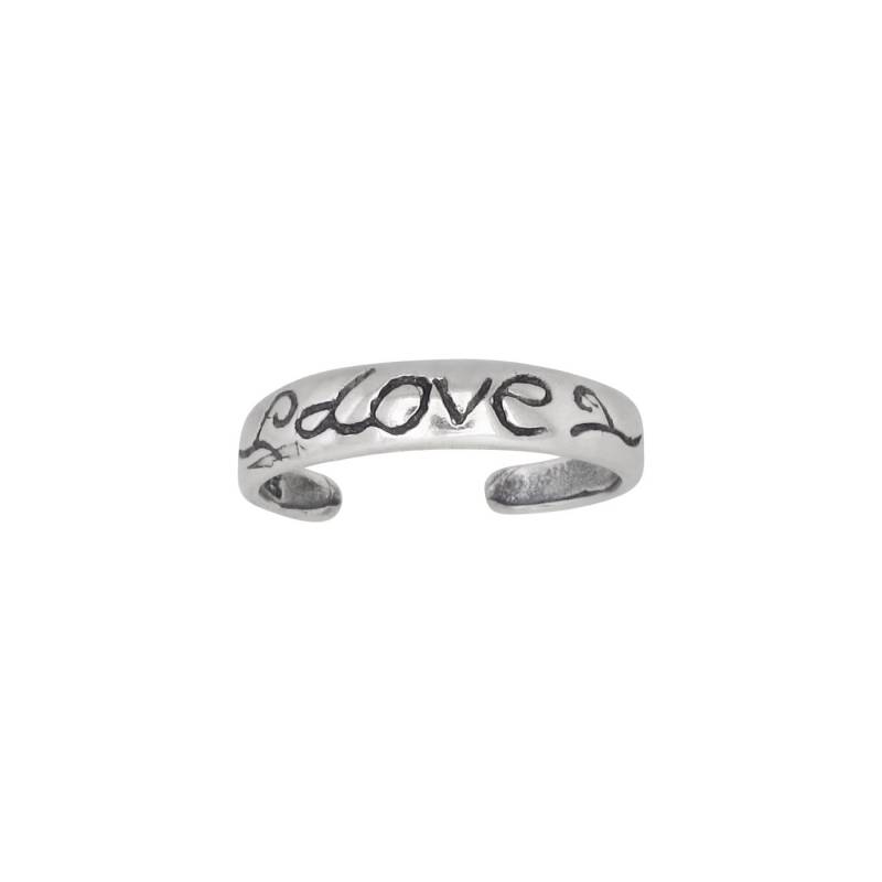 sterling Silber 925 Liebe Graviert Zehenring Größenverstellbar | Hergestellt in Usa von EJewelryPlus