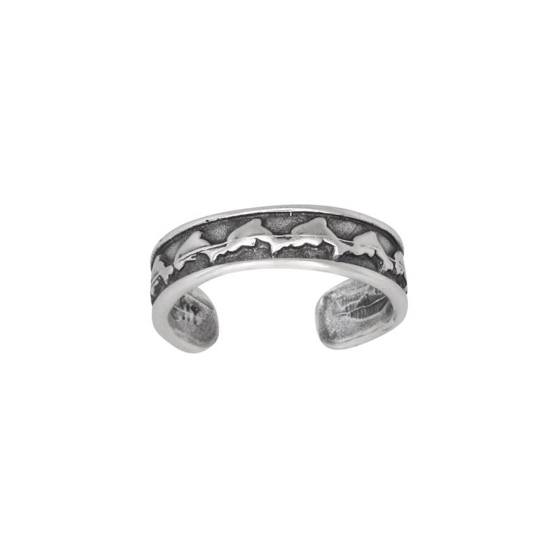 sterling Silber 925 Mehrere Delfine Zehenring Größenverstellbar | Hergestellt in Usa von EJewelryPlus