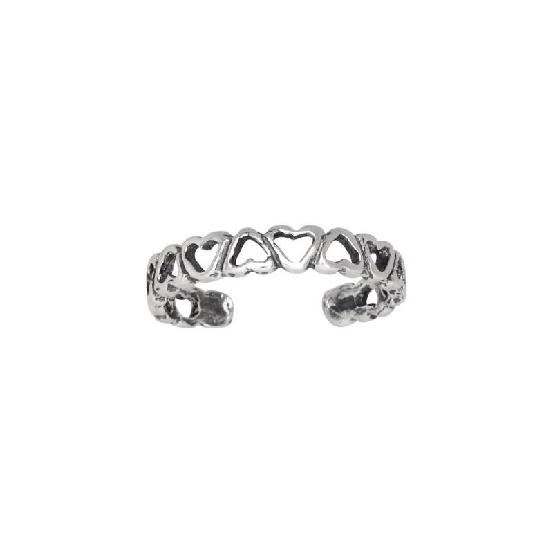 sterling Silber 925 Mehrere Herzen Zehenring Größenverstellbar | Hergestellt in Usa von EJewelryPlus