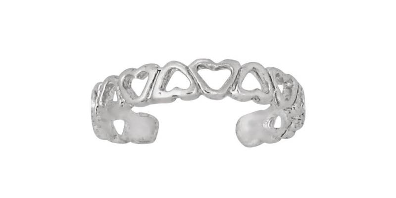 sterling Silber 925 Mehrere Herzen Zehenring Größenverstellbar | Hergestellt in Usa von EJewelryPlus