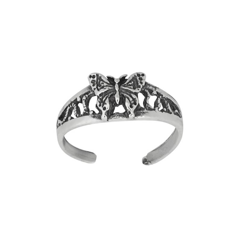 sterling Silber 925 Oxidiert Schmetterling Schöne Toe Ring Größenverstellbar | Hergestellt in Usa von EJewelryPlus
