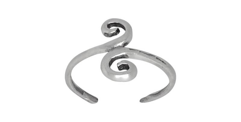 sterling Silber 925 Revers Spiralen Zehenring Größenverstellbar | Hergestellt in Usa von EJewelryPlus
