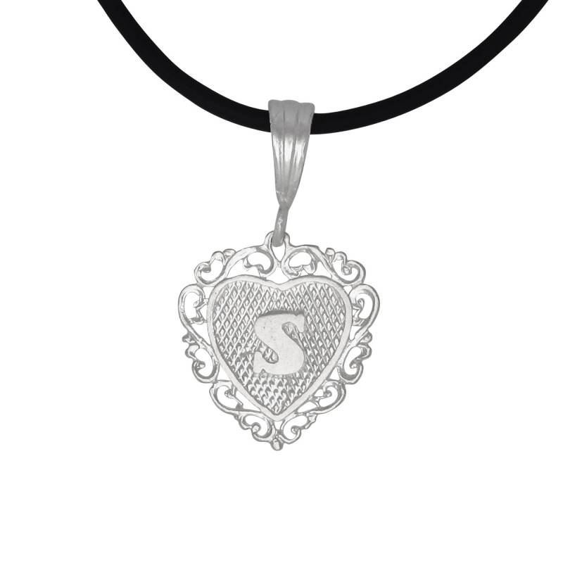 sterling Silber 925 "S" Initial Herzförmigen Anhänger | Hergestellt in Usa von EJewelryPlus