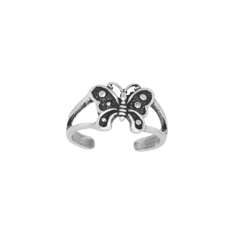 sterling Silber 925 Schmetterling Zehenring Größenverstellbar | Hergestellt in Usa von EJewelryPlus
