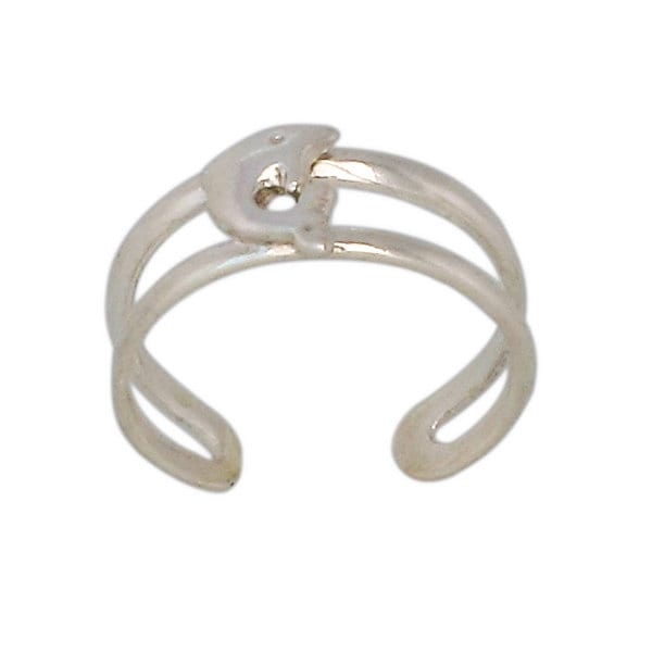 sterling Silber 925 Schöne Delphin Zehenring Größenverstellbar | Hergestellt in Usa von EJewelryPlus