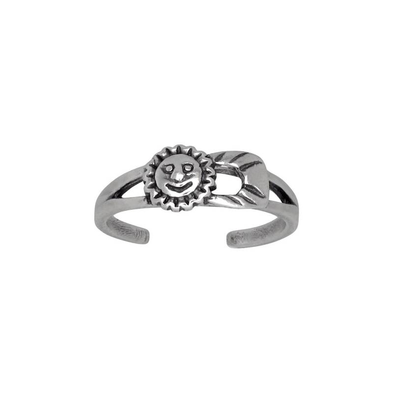 sterling Silber 925 Sonne Und Mond Zehenring Größenverstellbar | Hergestellt in Usa von EJewelryPlus