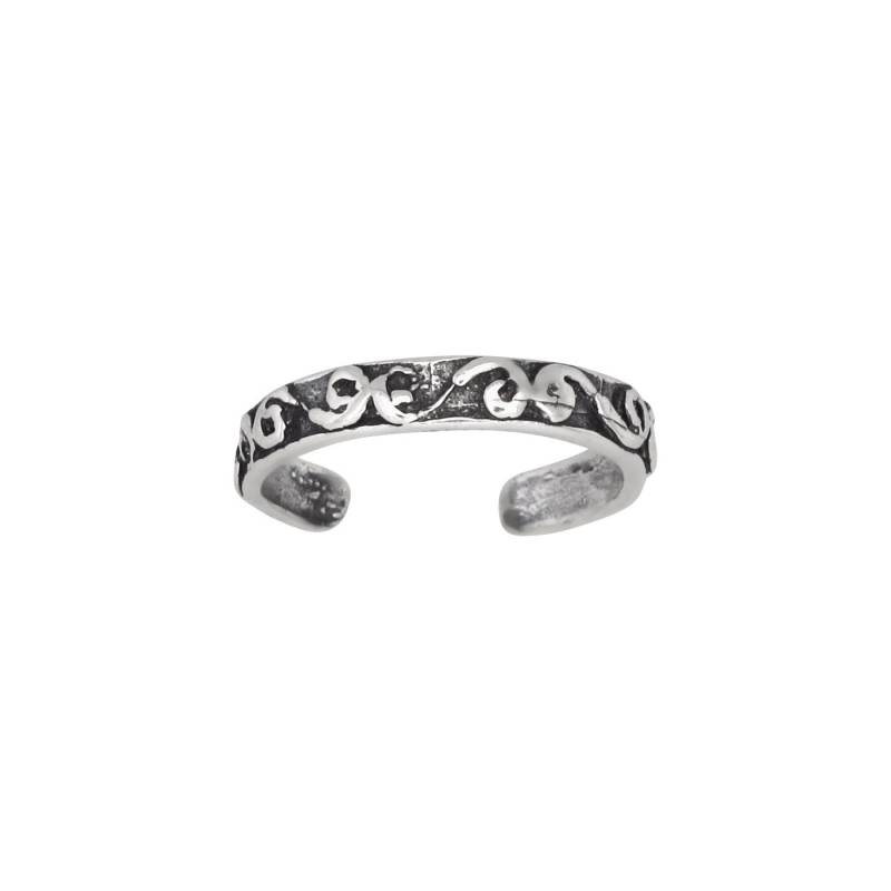 sterling Silber 925 Spiral Design Zehenring Größenverstellbar | Hergestellt in Usa von EJewelryPlus