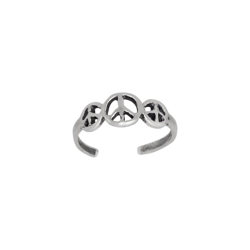 sterling Silber 925 Triple Friedenszeichen Zehenring Größenverstellbar | Hergestellt in Usa von EJewelryPlus