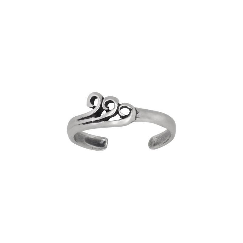 sterling Silber 925 Triple Spirale Wellen Zehenring Größenverstellbar | Hergestellt in Usa von EJewelryPlus