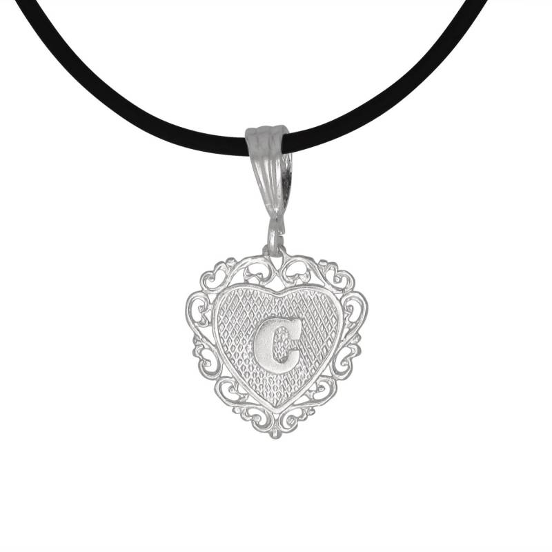 sterling Silber 925Er "C" Erste Herz-Anhänger | Hergestellt in Usa von EJewelryPlus