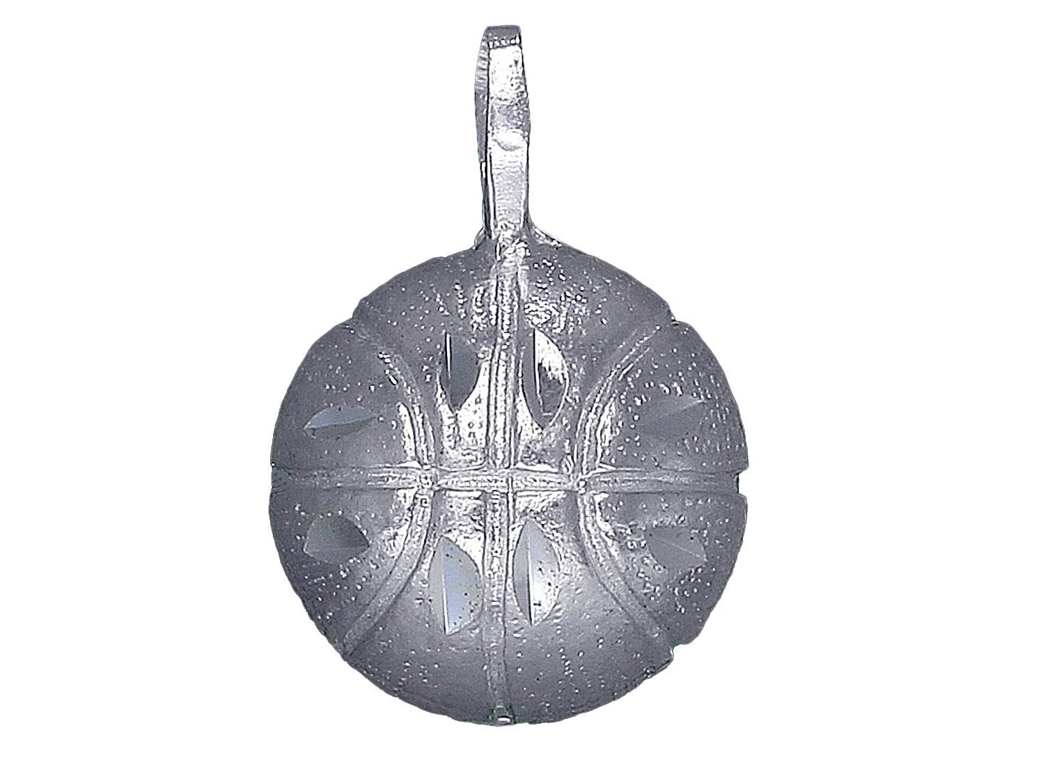 sterling Silber Baseball Ball Charmehalskette 1 Zoll 5 Gramm Mit Schnitt Diamant-Finish Und 24-Zoll-Figaro-Kette von EJewelryPlus