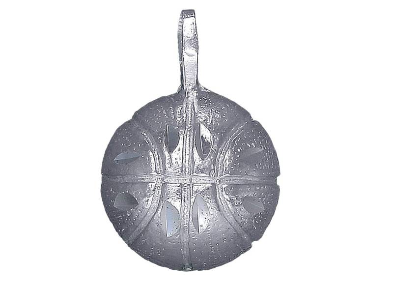 sterling Silber Baseball Ball Charmehalskette 1 Zoll 5 Gramm Mit Schnitt Diamant-Finish Und 24-Zoll-Figaro-Kette von EJewelryPlus