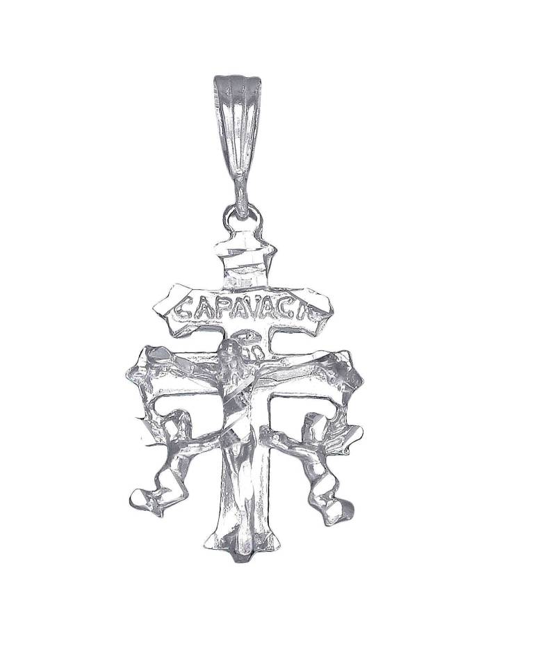 sterling Silber Caravaca Kreuz Halskette 1, 6 Zoll, 4 Gramm Mit Schnitt Diamant-Finish Und 24-Zoll-Kette von EJewelryPlus