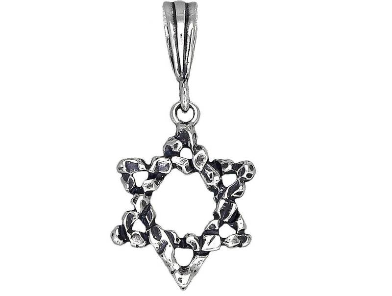 sterling Silber Davidstern Anhänger Halskette 1, 25 Zoll 1, 7 Gramm Mit Antikfinish Oxidiert Und 18-Zoll-Kette von EJewelryPlus