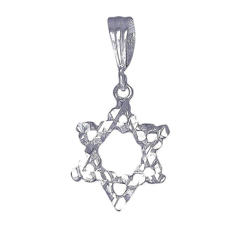 sterling Silber Davidstern Anhänger Halskette 1, 25 Zoll 1, 7 Gramm Mit Schnitt Diamant-Finish Und 18-Zoll-Kette von EJewelryPlus
