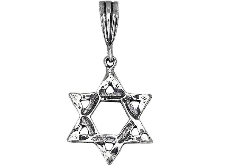 sterling Silber Davidstern Anhänger Halskette 1, 3 Zoll 1, 9 Gramm Mit Antikfinish Oxidiert Und 18-Zoll-Kette von EJewelryPlus