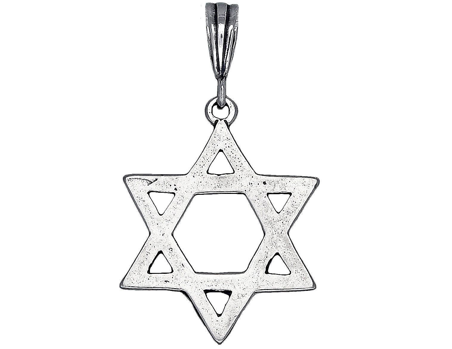 sterling Silber Davidstern Anhänger Halskette 1, 6 Zoll, 2, 4 Gramm Mit Antikfinish Oxidiert Und 24-Zoll-Kette von EJewelryPlus