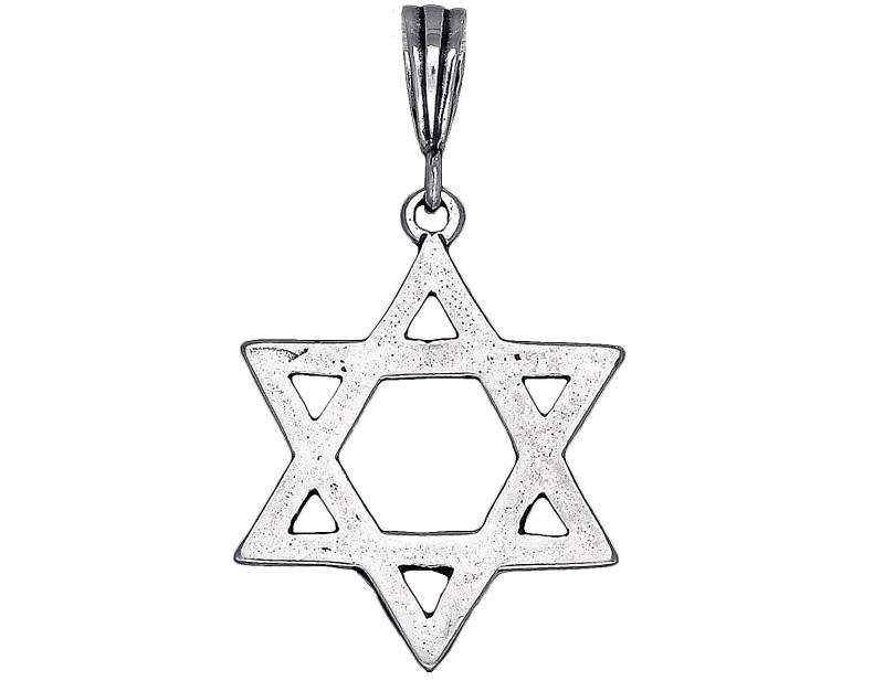 sterling Silber Davidstern Anhänger Halskette 1, 6 Zoll, 2, 4 Gramm Mit Antikfinish Oxidiert Und 24-Zoll-Kette von EJewelryPlus