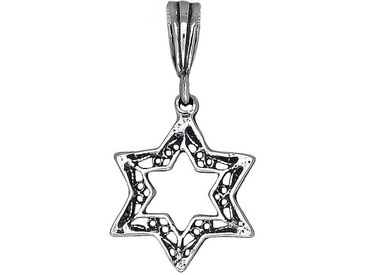 sterling Silber Davidstern Filigrane Design Halskette 1, 2 Zoll 1, 3 Gramm Mit Antikfinish Oxidiert Und 18-Zoll-Kette von EJewelryPlus