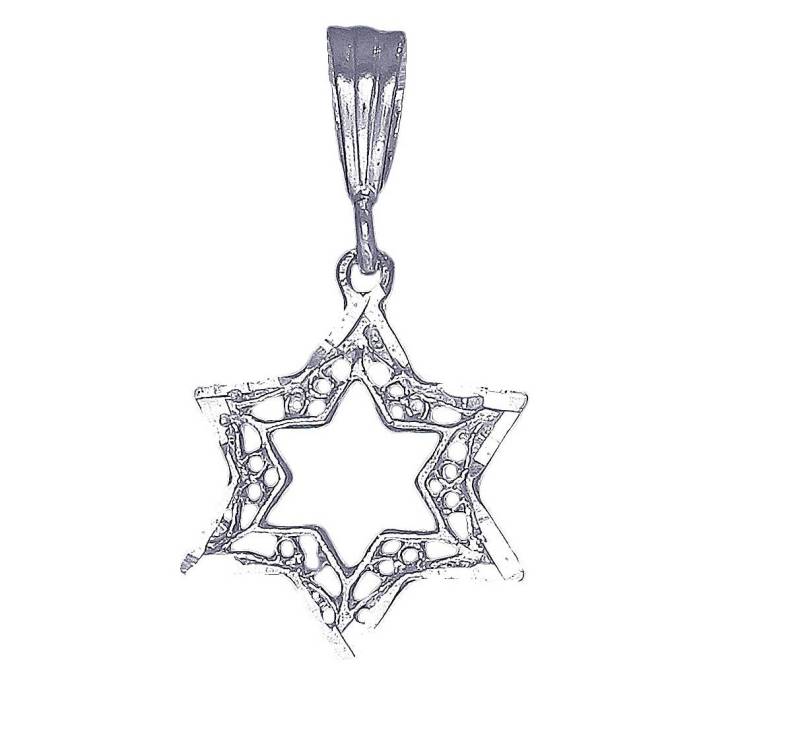 sterling Silber Davidstern Filigrane Design Halskette 1, 2 Zoll 1, 3 Gramm Mit Schnitt Diamant-Finish Und 18-Zoll-Kette sterling Silber Davidstern Filigrane Design Halskette 1, 2 Zoll 1, 3 Gramm Mit Schnitt Diamant-Finish Und 18-Zoll-Kette von EJewelryPlus