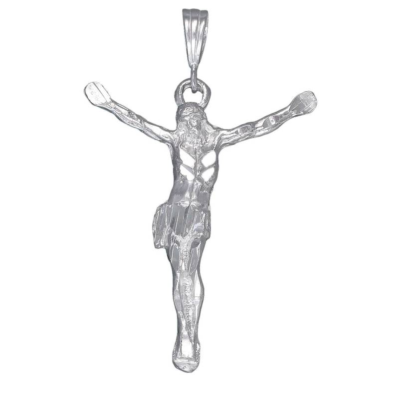 sterling Silber Diamanten Jesus Pendant Halskette Finish Mit 24-Zoll-Kette sterling Silber Diamanten Jesus Pendant Halskette Finish Mit 24-Zoll-Kette von EJewelryPlus