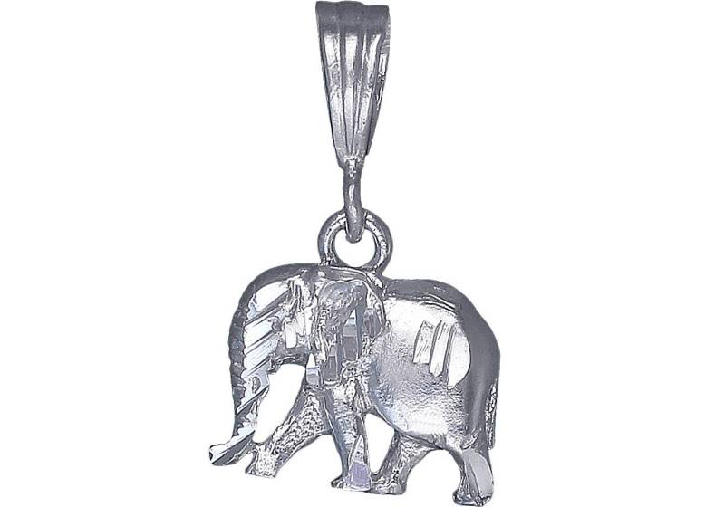 sterling Silber Elefant Charm Halskette 1 Zoll 1, 8 Gramm Mit Schnitt Diamant-Finish Und 18-Zoll-Rolo Kette von EJewelryPlus