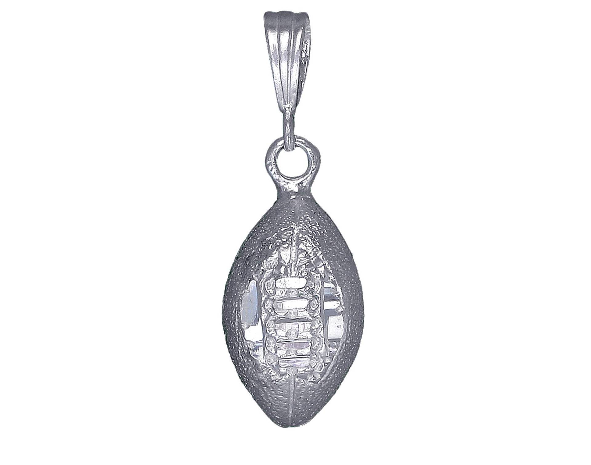sterling Silber Fußball Ball Charmehalskette 1, 4 Zoll 4 Gramm Mit Schnitt Diamant-Finish Und 24-Zoll-Figaro-Kette von EJewelryPlus