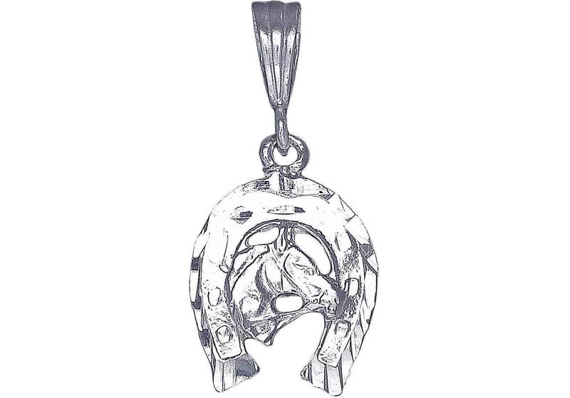 sterling Silber Hufeisen Mit Pferd Charmehalskette 1, 25 Zoll 2 Gramm Schnitt Diamant-Finish Und 24-Zoll-Figaro-Kette von EJewelryPlus