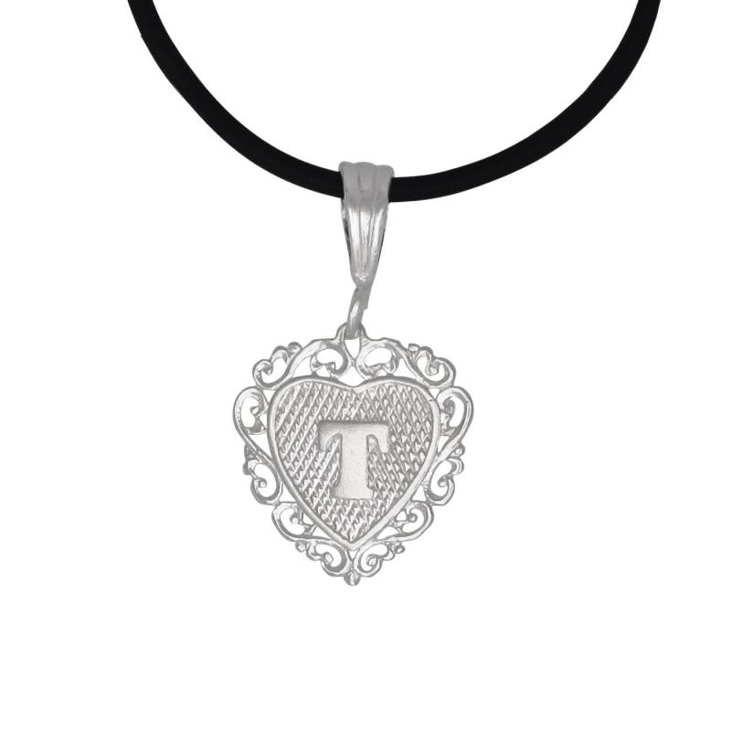 sterling Silber Initial Halskette Herz Voller Alphabet von EJewelryPlus