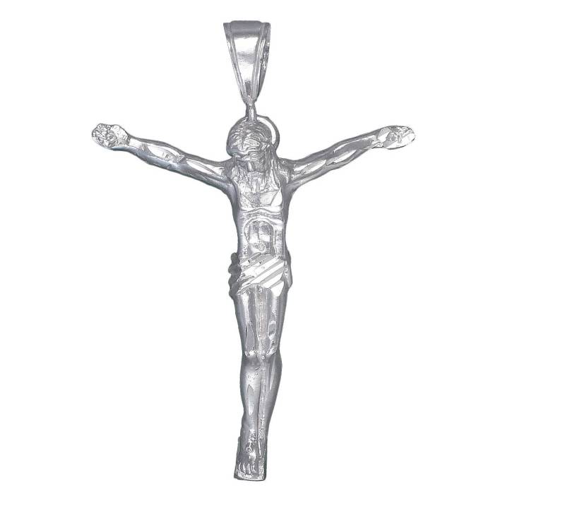 sterling Silber Jesus Christus Anhänger Halskette Mit Diamanten Geschnitten, Finish Und 24-Zoll-Kette sterling Silber Jesus Christus Anhänger Halskette Mit Diamanten Geschnitten, Finish Und 24-Zoll-Kette von EJewelryPlus
