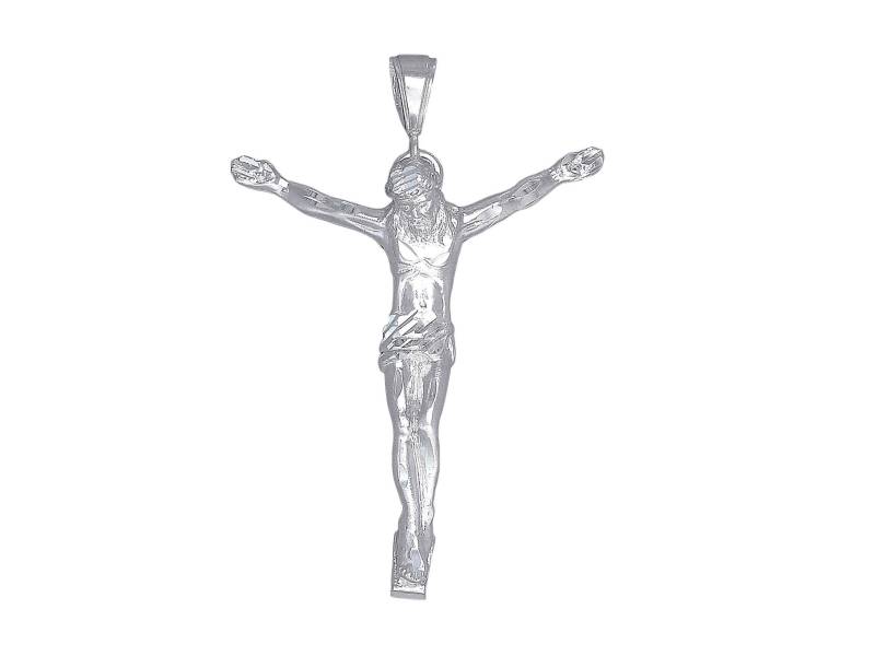 sterling Silber Jesus Christus Anhänger Halskette Mit Diamanten Geschnitten, Finish Und 24-Zoll-Kette sterling Silber Jesus Christus Anhänger Halskette Mit Diamanten Geschnitten, Finish Und 24-Zoll-Kette von EJewelryPlus