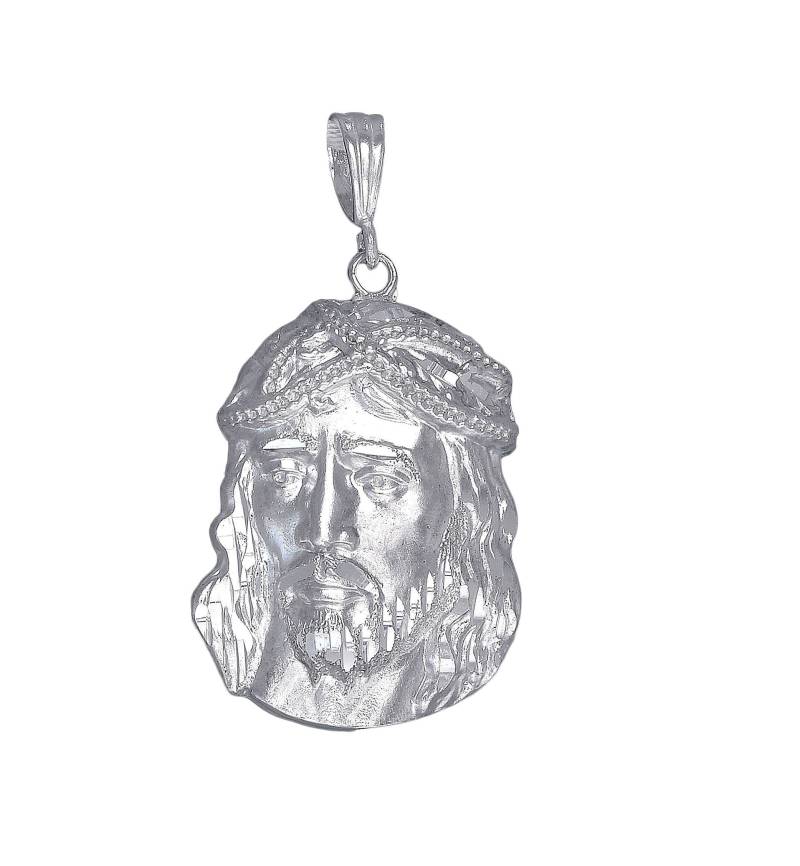 sterling Silber Jesus Halskette 1, 9 Zoll 6, 5 Gramm Mit Schnitt Diamant-Finish Und 24-Zoll-Kette von EJewelryPlus