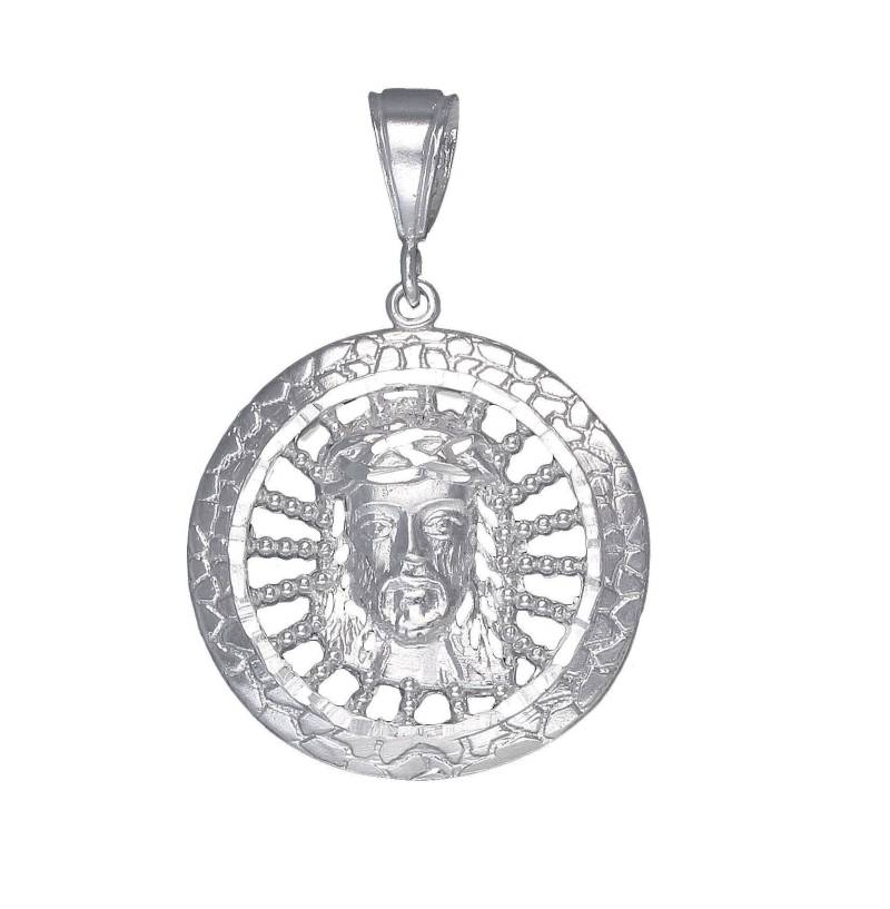 sterling Silber Jesus Medaillon Halskette 1, 8 Zoll, 5, 5 Gramm Mit Schnitt Diamant-Finish Und 24-Zoll-Kette sterling Silber Jesus Medaillon Halskette 1, 8 Zoll, 5, 5 Gramm Mit Schnitt Diamant-Finish Und 24-Zoll-Kette von EJewelryPlus