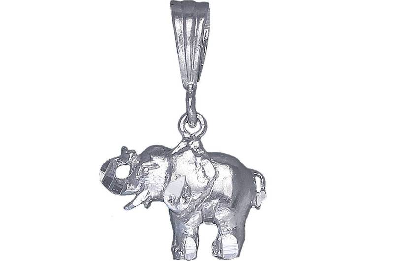 sterling Silber Kleine Elefant Charm Halskette 1 Zoll 1, 5 Gramm Mit Schnitt Diamant-Finish Und 18-Zoll-Rolo Kette von EJewelryPlus