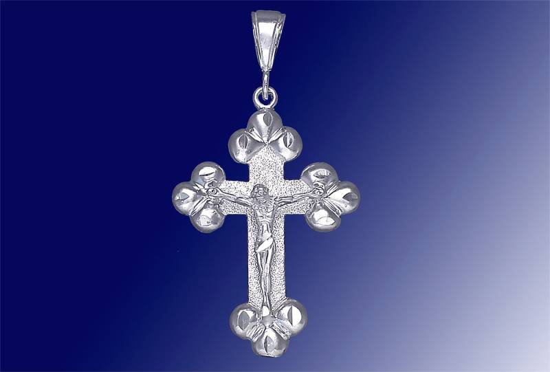 sterling Silber Kreuz Mit Jesus Halskette 2, 2 Zoll 6 Gramm Schnitt Diamant-Finish Und 24-Zoll-Figaro-Kette sterling Silber Kreuz Mit Jesus Halskette 2, 2 Zoll 6 Gramm Schnitt Diamant-Finish Und 24-Zoll-Figaro-Kette von EJewelryPlus
