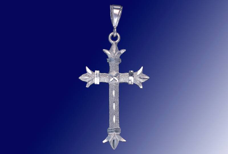 sterling Silber Kreuz Ohne Jesus Halskette 2, 5 Zoll 5 Gramm Mit Schnitt Diamant-Finish Und 24-Zoll-Figaro-Kette sterling Silber Kreuz Ohne Jesus Halskette 2, 5 Zoll 5 Gramm Mit Schnitt Diamant-Finish Und 24-Zoll-Figaro-Kette von EJewelryPlus