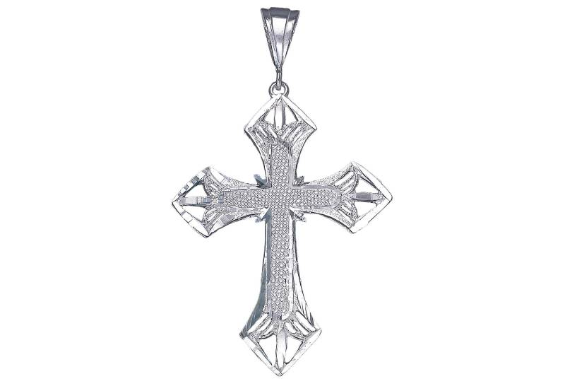sterling Silber Kreuz Ohne Jesus Halskette 2, 95 Zoll 9 Gramm Mit Schnitt Diamant-Finish Und 24-Zoll-Figaro-Kette von EJewelryPlus