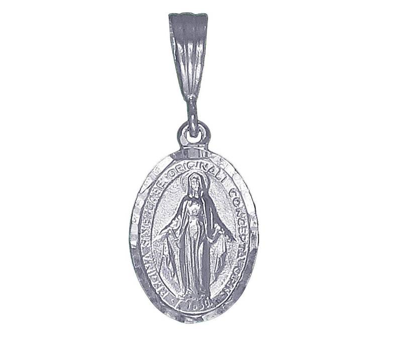sterling Silber Maria Medaillon Halskette 1, 25 Zoll 2, 3 Gramm Mit Schnitt Diamant-Finish Und 18-Zoll-Kette sterling Silber Maria Medaillon Halskette 1, 25 Zoll 2, 3 Gramm Mit Schnitt Diamant-Finish Und 18-Zoll-Kette von EJewelryPlus
