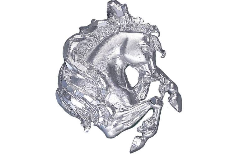sterling Silber Pferd Charmehalskette 1, 25 Zoll 5, 8 Gramm Mit Schnitt Diamant-Finish Und 18-Zoll-Rolo Kette sterling Silber Pferd Charmehalskette 1, 25 Zoll 5, 8 Gramm Mit Schnitt Diamant-Finish Und 18-Zoll-Rolo Kette von EJewelryPlus
