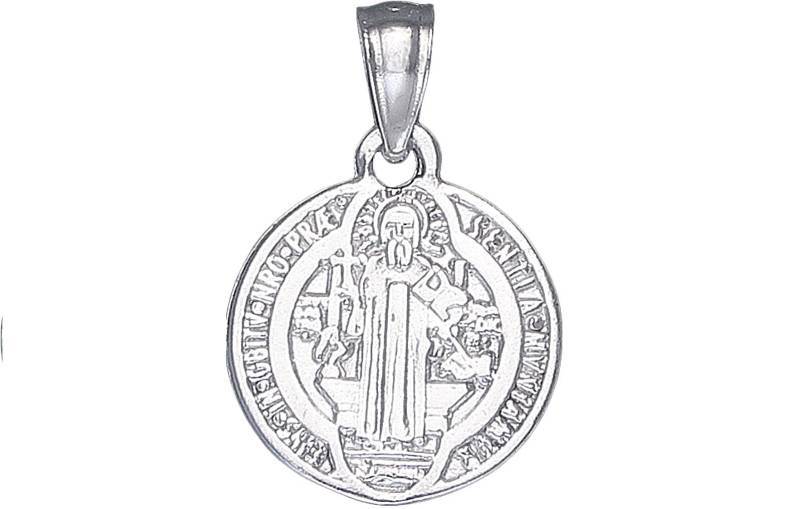 sterling Silber Saint Benedict Medaille Reversible Charmehalskette 17 Mm, 1 Gramm Mit Hochglanz-Finish, Und Kette von EJewelryPlus